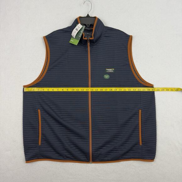 LL Bean Airlight Vest Mens XXL Full Zip Stretch Lightweight Navy Blue 513274 - Picture 5 of 10